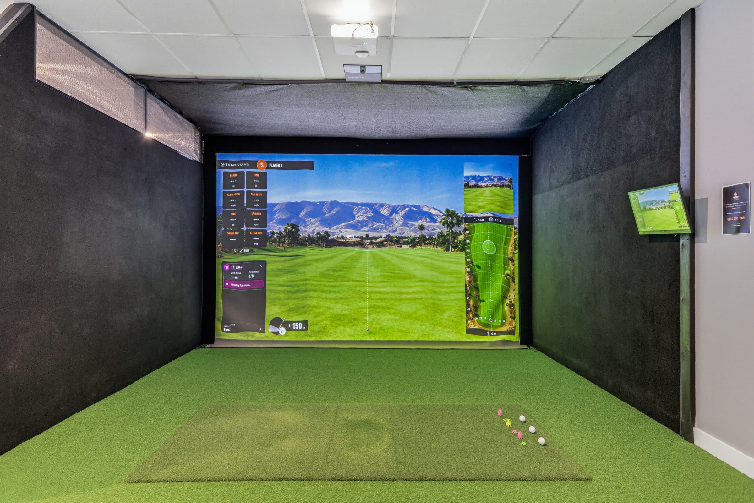 Indoor golf simulator bay at 3Woods Golf Sim, Mt Barker SA